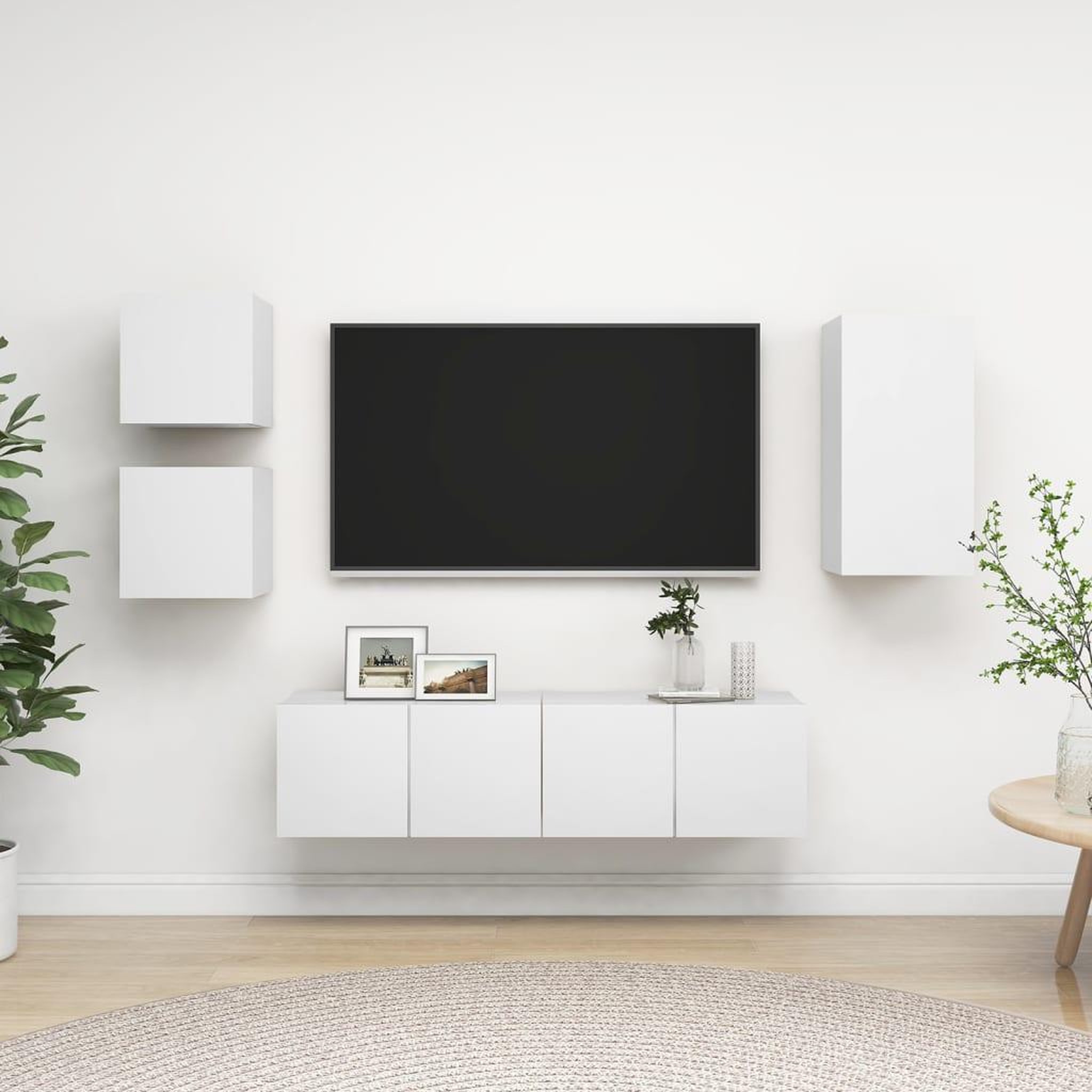 Voir la diapositive 1 : VIDAXL Ensemble de meubles TV 5 pcs Blanc Bois d'ingenierie