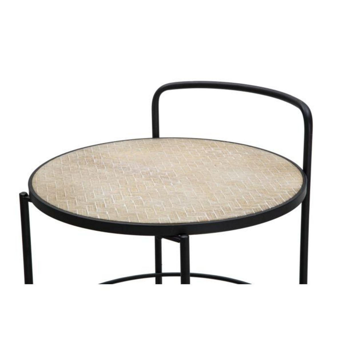 Paris Prix Desserte de Cuisine 3 Niveaux  Arex  82cm Naturel & Noir