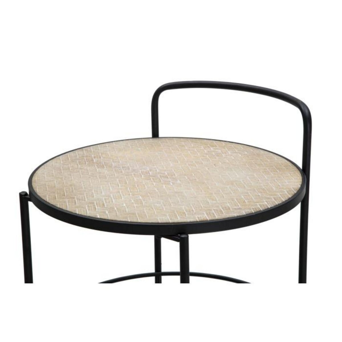 Paris Prix Desserte de Cuisine 3 Niveaux  Arex  82cm Naturel & Noir