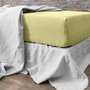 Voir la diapositive 3 : BATON ROUGE Drap housse 100% lin lavé 160g kiwi