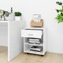 Voir la diapositive 3 : VIDAXL Armoire a roulettes Blanc 46x36x59 cm Bois d'ingenierie