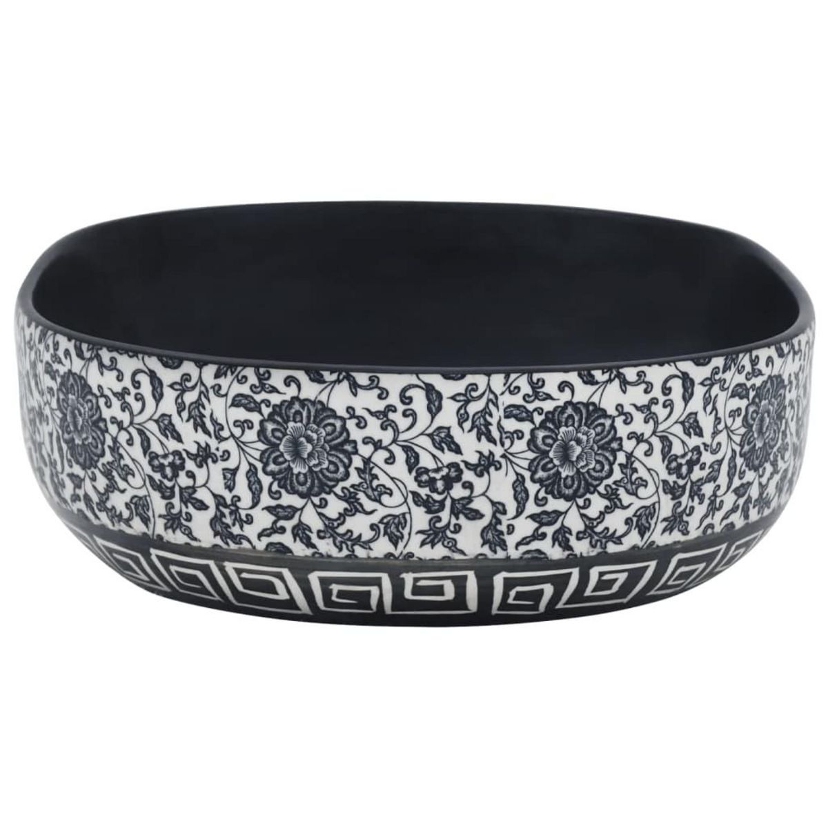 VIDAXL Vasque a poser noir et bleu ovale 59x40x14 cm ceramique