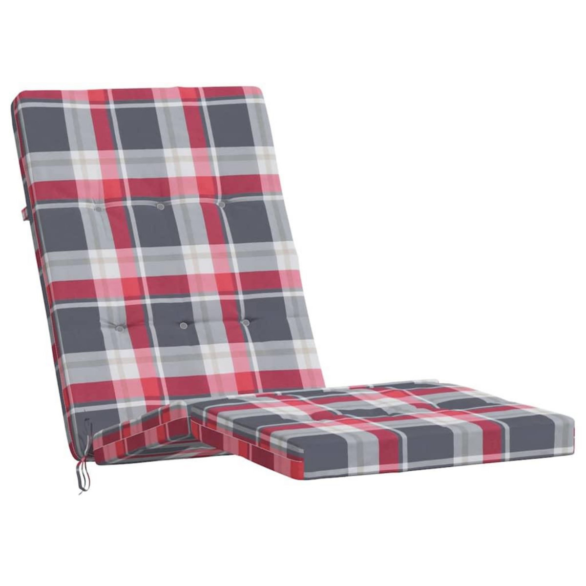 VIDAXL Coussins de chaise longue lot de 2 motif a carreaux rouges