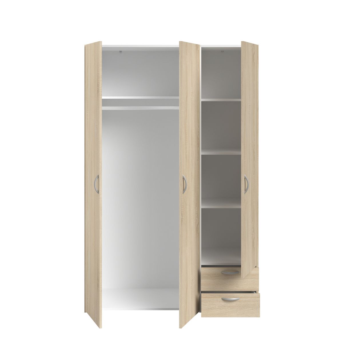 Armoire 3 portes 2 tiroirs L120cm DAISY
