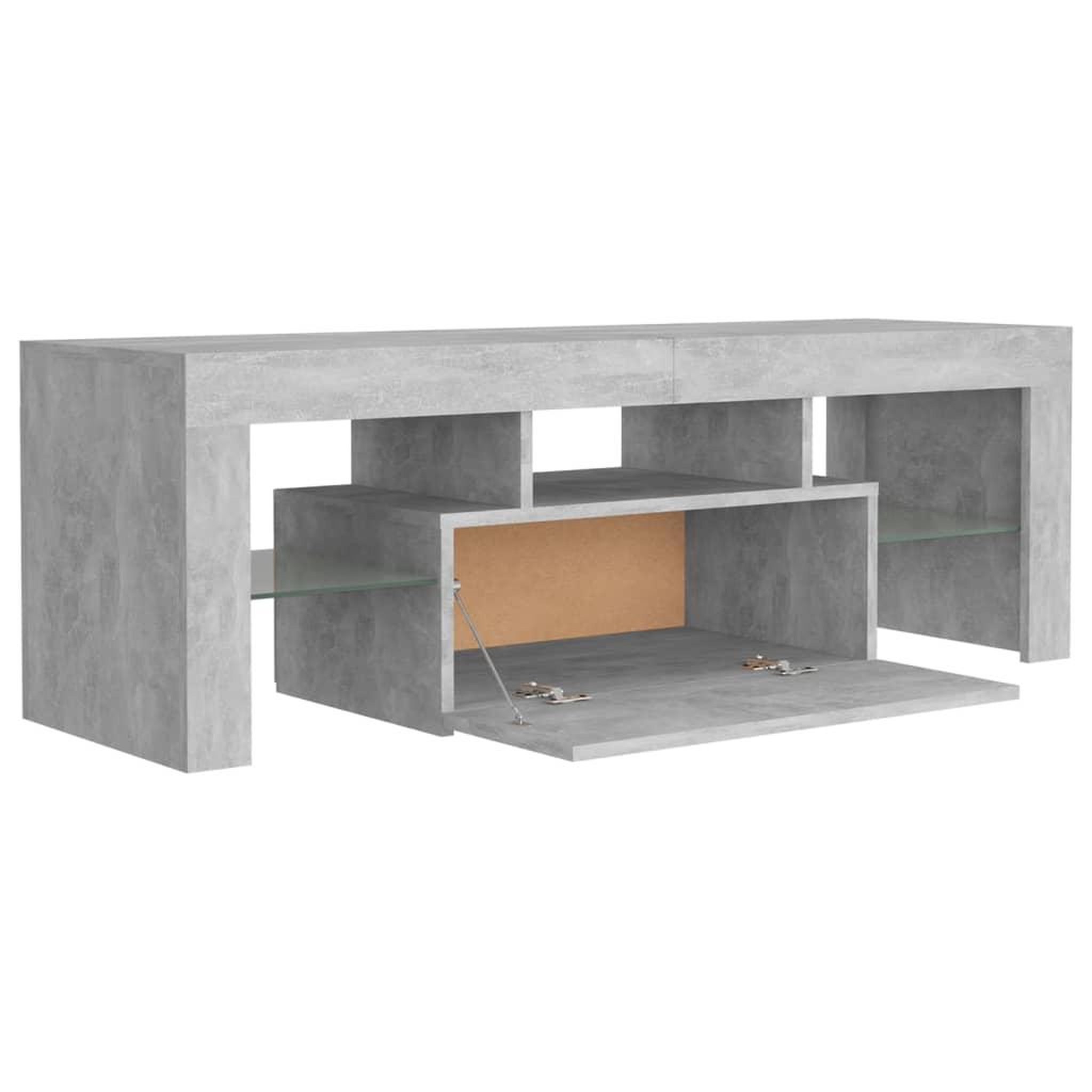 Voir la diapositive 4 : VIDAXL Meuble TV avec lumieres LED gris beton 120x35x40 cm