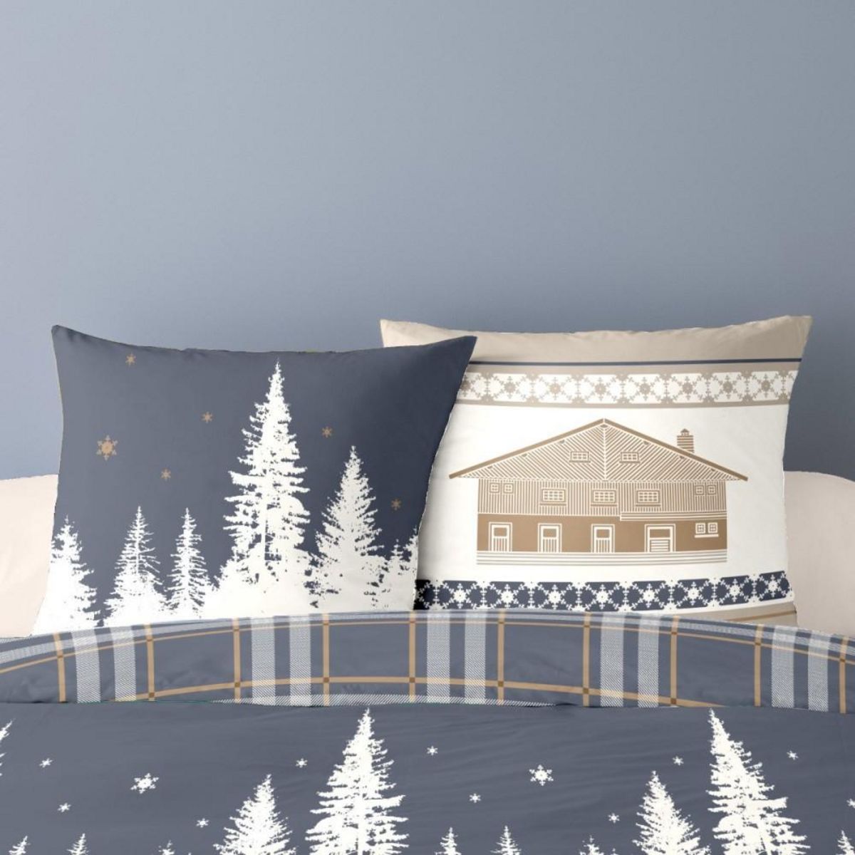 Dourev Housse de couette Flanelle 240x220 RIM + 2 taies