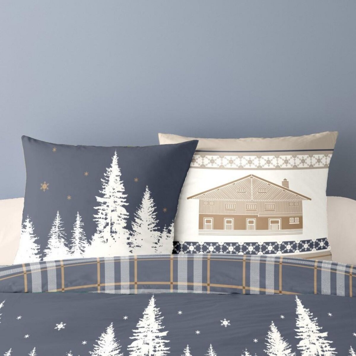 Dourev Housse de couette Flanelle 240x220 RIM + 2 taies