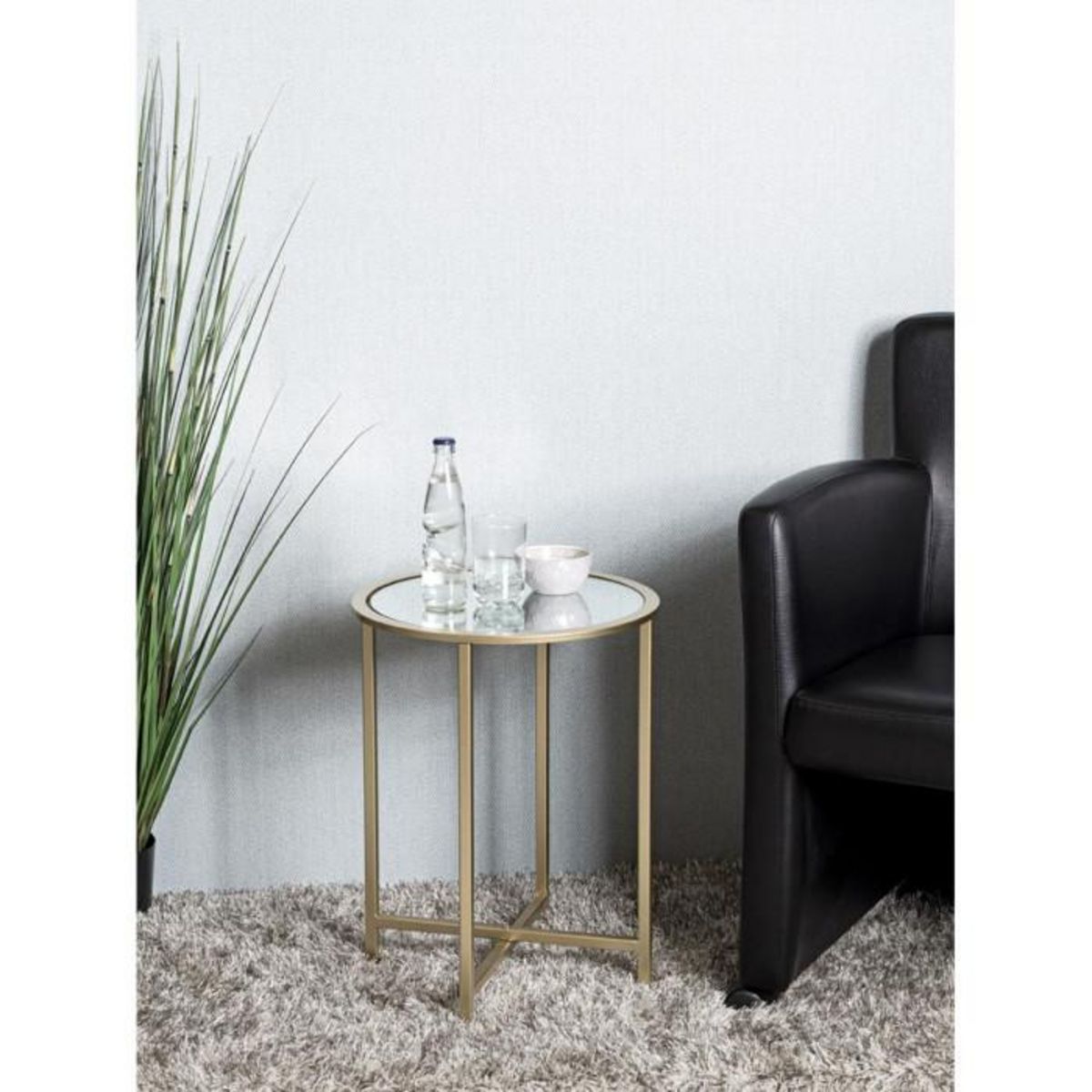 Paris Prix Table d'Appoint Design  Miroir  53cm Or