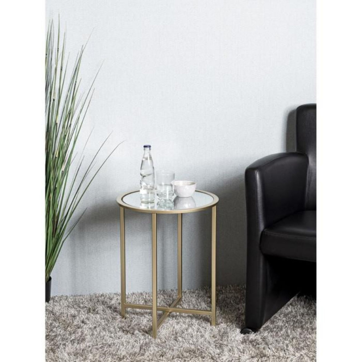 Paris Prix Table d'Appoint Design  Miroir  53cm Or