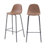 Voir la diapositive 1 : Rendez vous déco Lot de 2 chaises de bar 75 cm en cuir synthétique taupe - Henrik