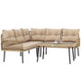 Voir la diapositive 1 : OUTSUNNY Ensemble salon de jardin d'angle 5 places avec table basse et coussins beige résine tressée effet rotin