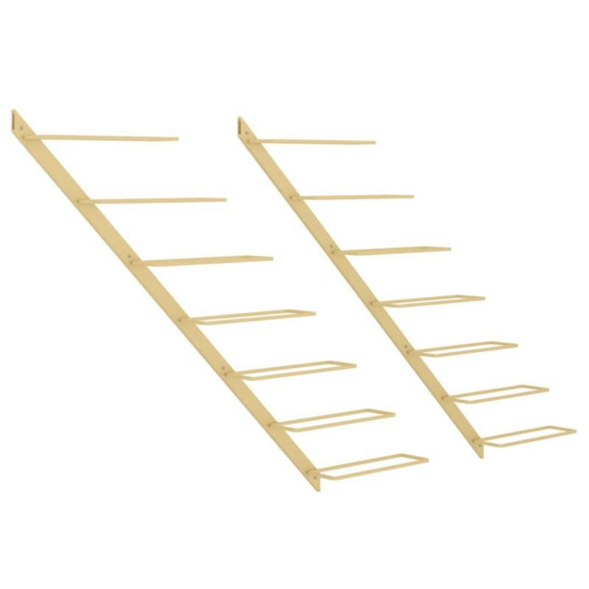 VIDAXL Casier à vin mural pour 7 bouteilles 2 pcs Doré Métal