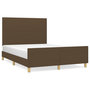 Voir la diapositive 2 : VIDAXL Cadre de lit sans matelas marron fonce 140x200 cm tissu