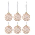 Paris Prix Lot de 6 Boules de Noël  Cœurs Perles  8cm Rose