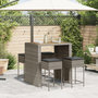 Voir la diapositive 3 : VIDAXL Ensemble de bar de jardin 5 pcs avec coussins gris poly rotin