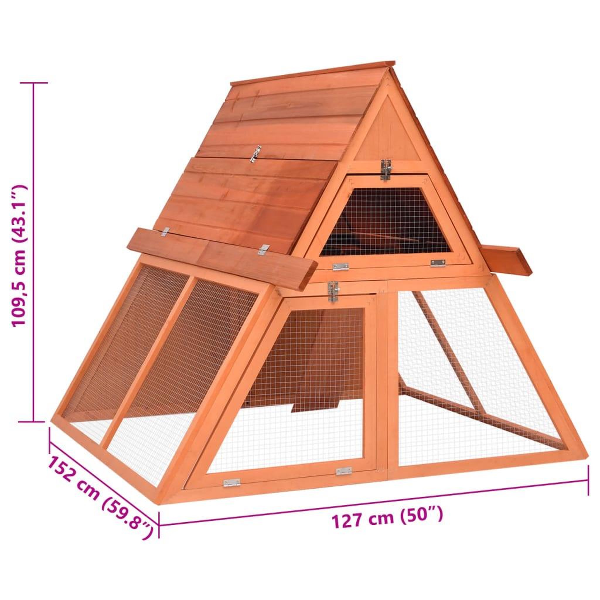Voir la diapositive 6 : VIDAXL Clapier 152x127x109,5 cm bois de sapin massif