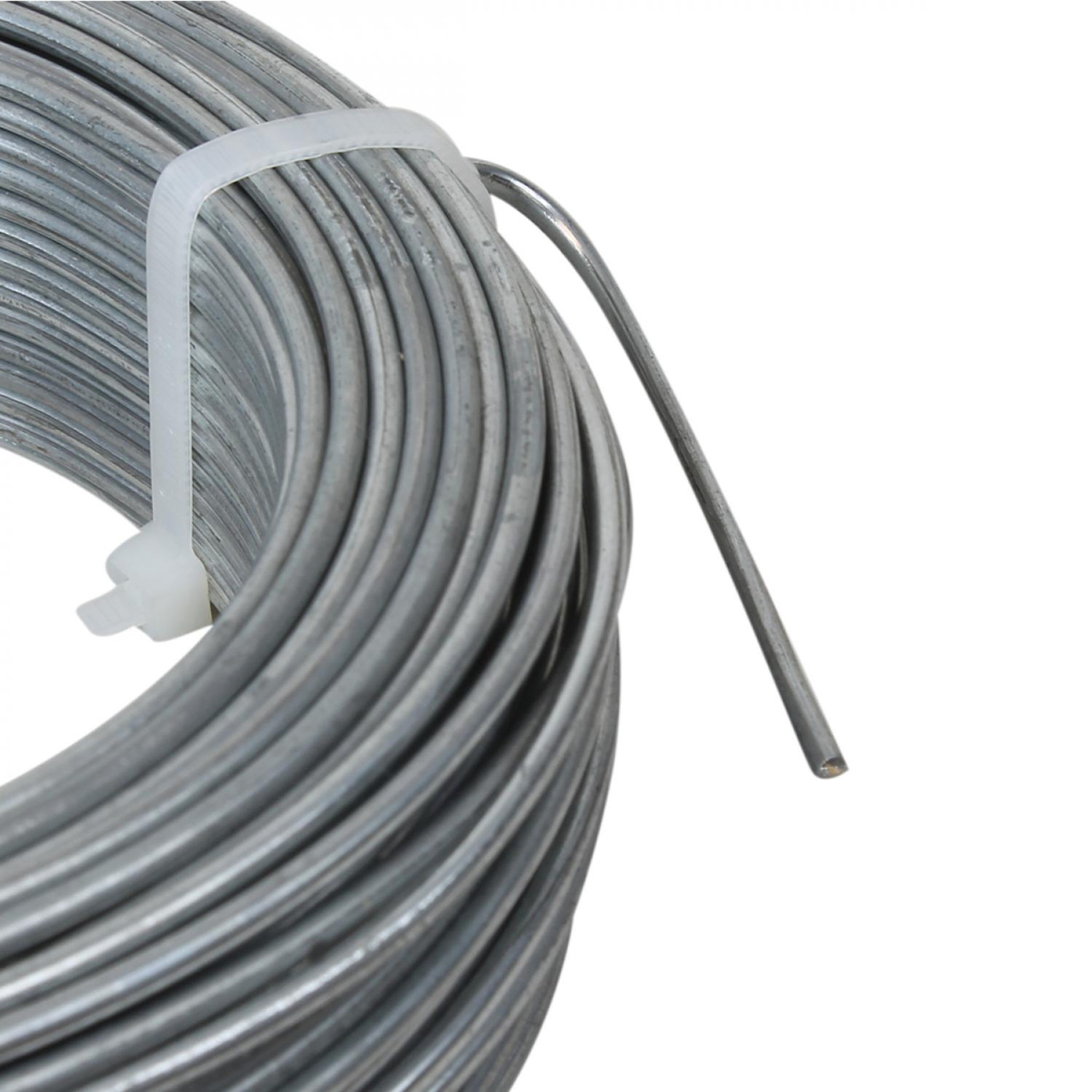 Voir la diapositive 3 : LINXOR Fil de tension en acier galvanisé pour grillage ou autre - 50 m x 2.2mm Ø - Gris
