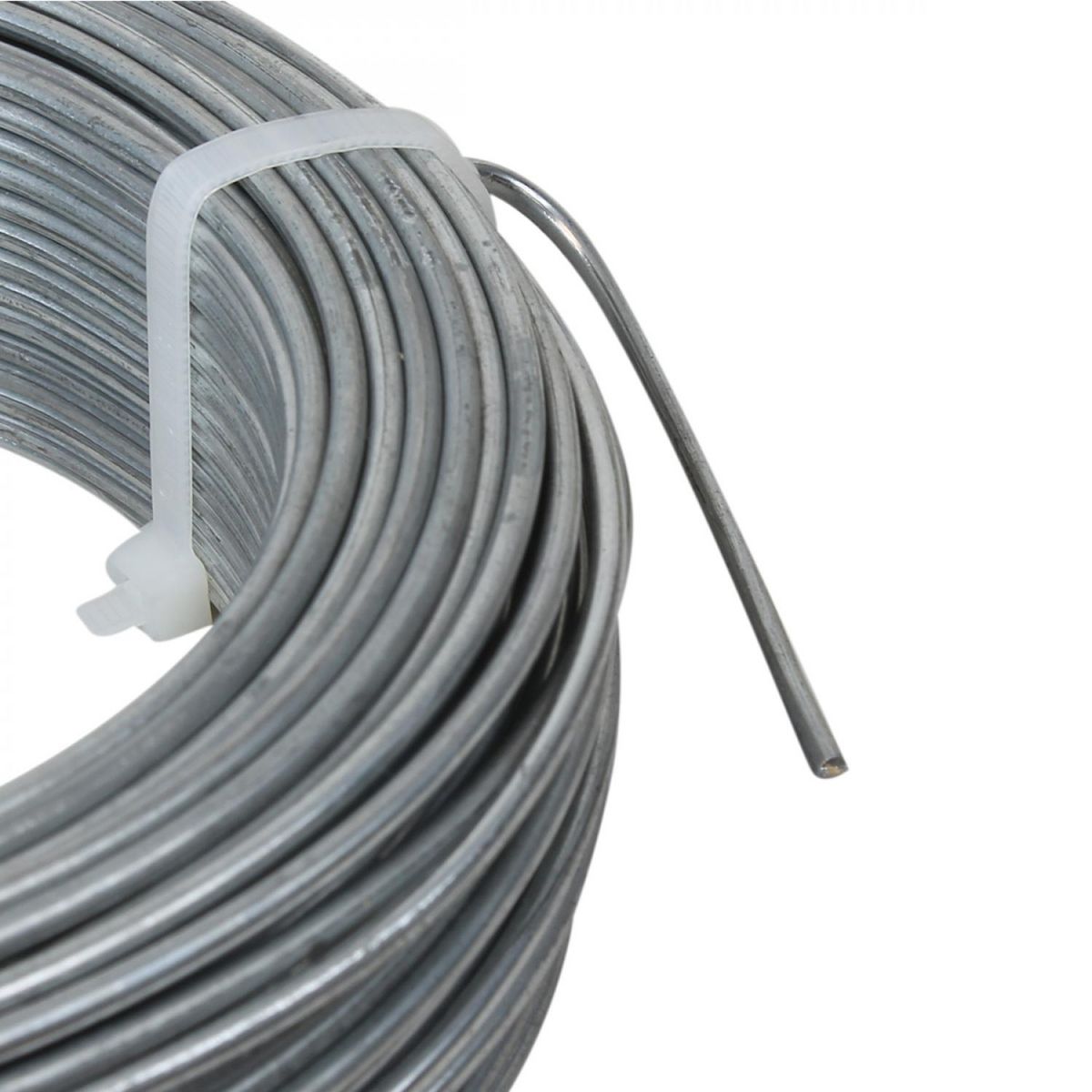 LINXOR Fil de tension en acier galvanisé pour grillage ou autre - 50 m x 2.2mm Ø - Gris