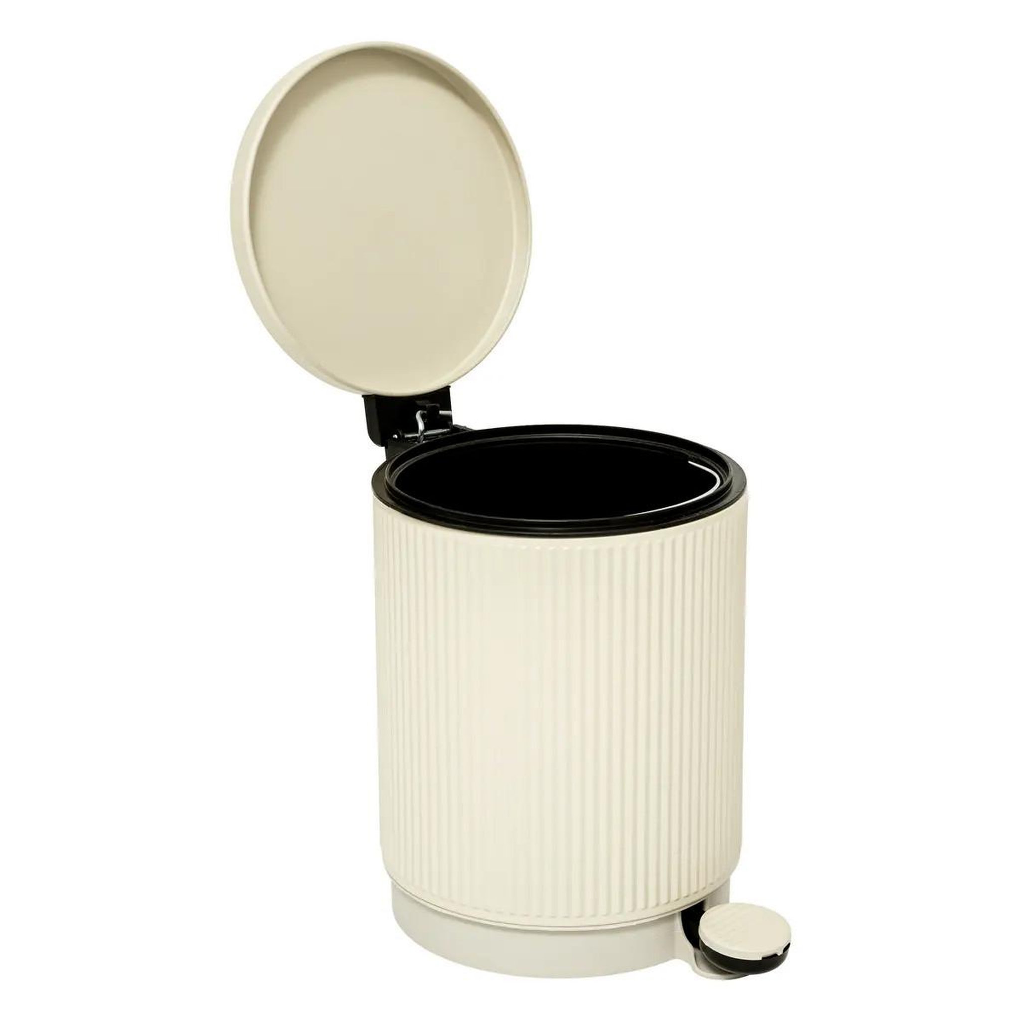 Voir la diapositive 2 : FIVE Poubelle de salle de bain  onyx  5l beige lin
