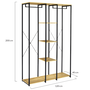 Voir la diapositive 4 : ID MARKET Dressing penderie étagères triple L. 120 cm DETROIT design industriel
