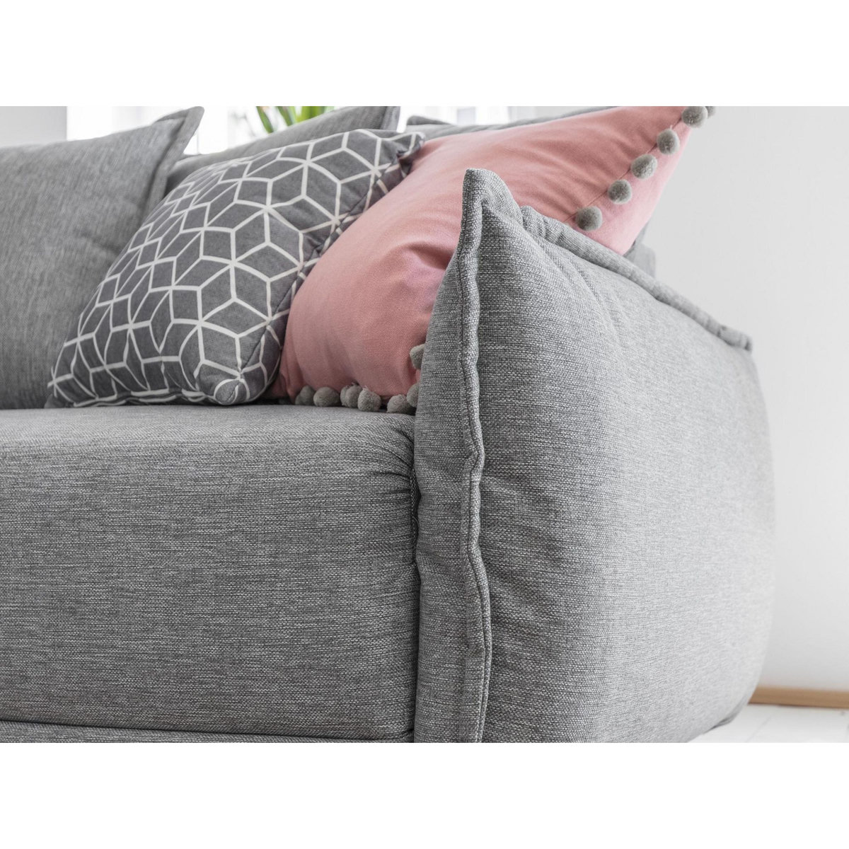 BEST MOBILIER Lena - canapé d'angle convertible - avec coffre - style scandinave - 5 places - droit