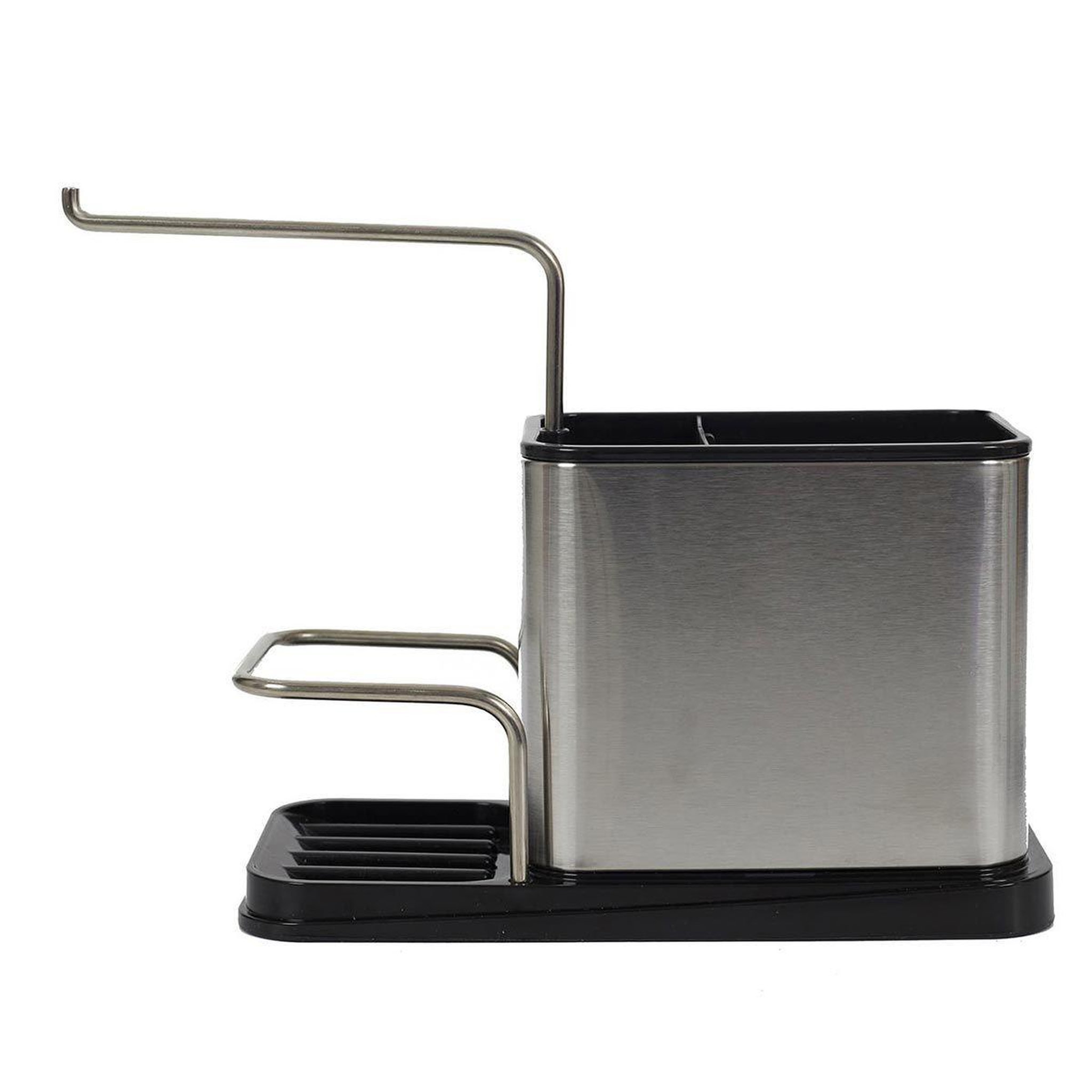 Je cherche une idee Porte éponge & brosse  inox  22cm argent & noir