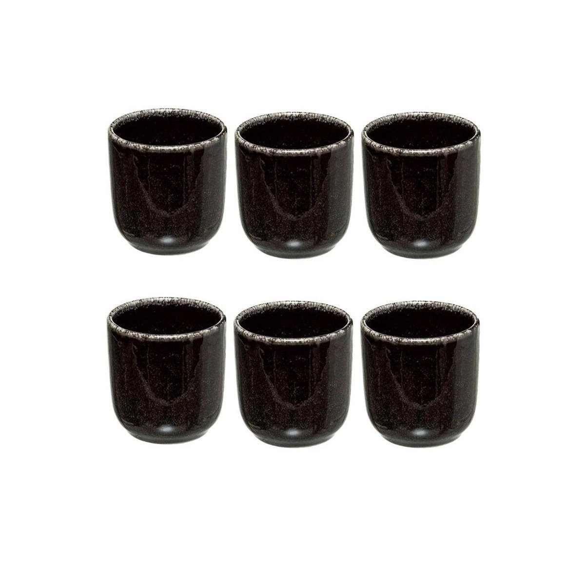 SECRET DE GOURMET Lot de 6 Tasses à Café  Terre Inconnue  10cl Noir