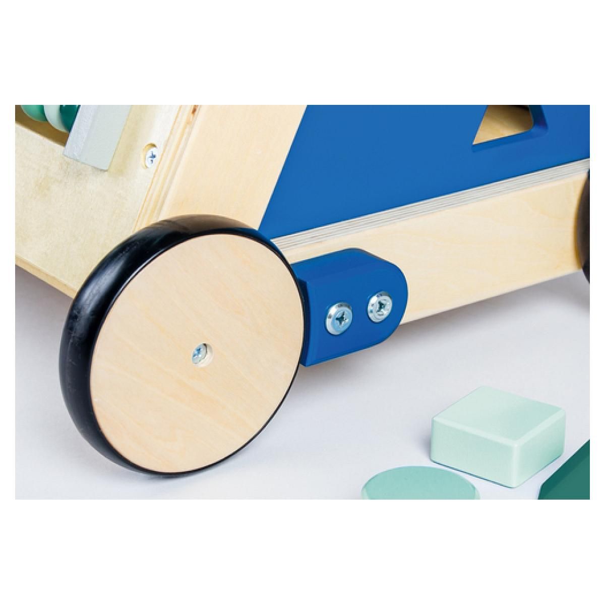 Pinolino TITUS Chariot d'activités bleu tilleul et MDF laqué clair