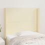 Voir la diapositive 1 : VIDAXL Tete de lit avec oreilles Creme 83x16x118/128 cm Similicuir