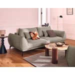 LISA DESIGN Arica - canapé droit 3 places convertible en tissu texturé. Coloris disponibles : Bleu, Vert, Marron, Gris, Noir, Beige, Rose