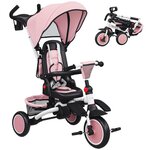 HOMCOM Tricycle évolutif pliable réglable 6 en 1 rose