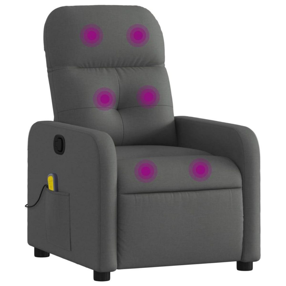 VIDAXL Fauteuil de massage inclinable Gris fonce Tissu