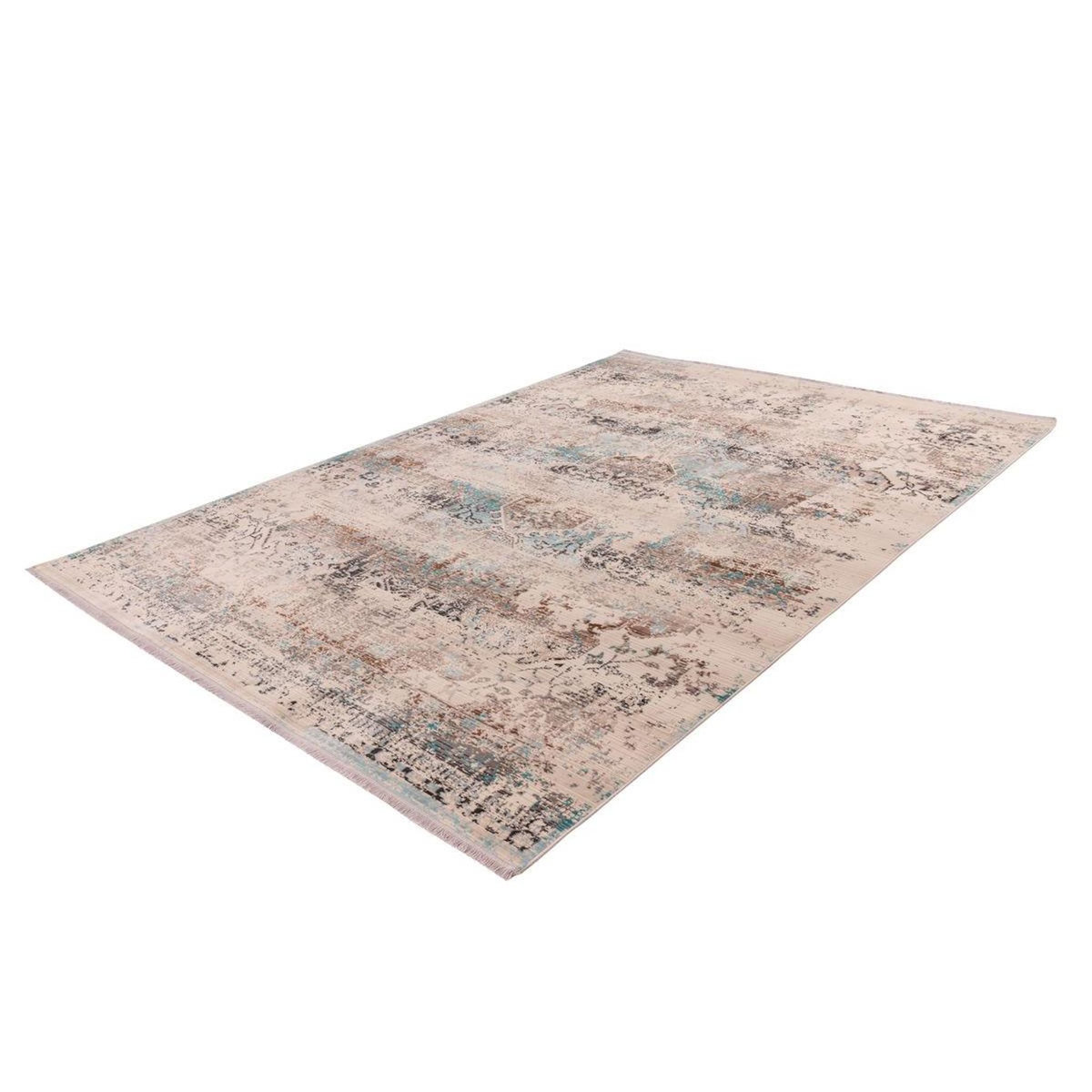 Paris Prix Tapis Oriental à Poils Courts  Anouk  Taupe & Turquoise