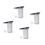 EMUCA SRL Lot de 4 pieds pour meuble Alumix 1 - hauteur 100mm - Plastique - chromé