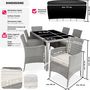 Voir la diapositive 6 : tectake Salon de jardin pour 6 personnes gris clair/crème