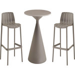 Habitat et Jardin Table et chaises hautes de bistrot empilables  Vaena  - 2 places - Taupe