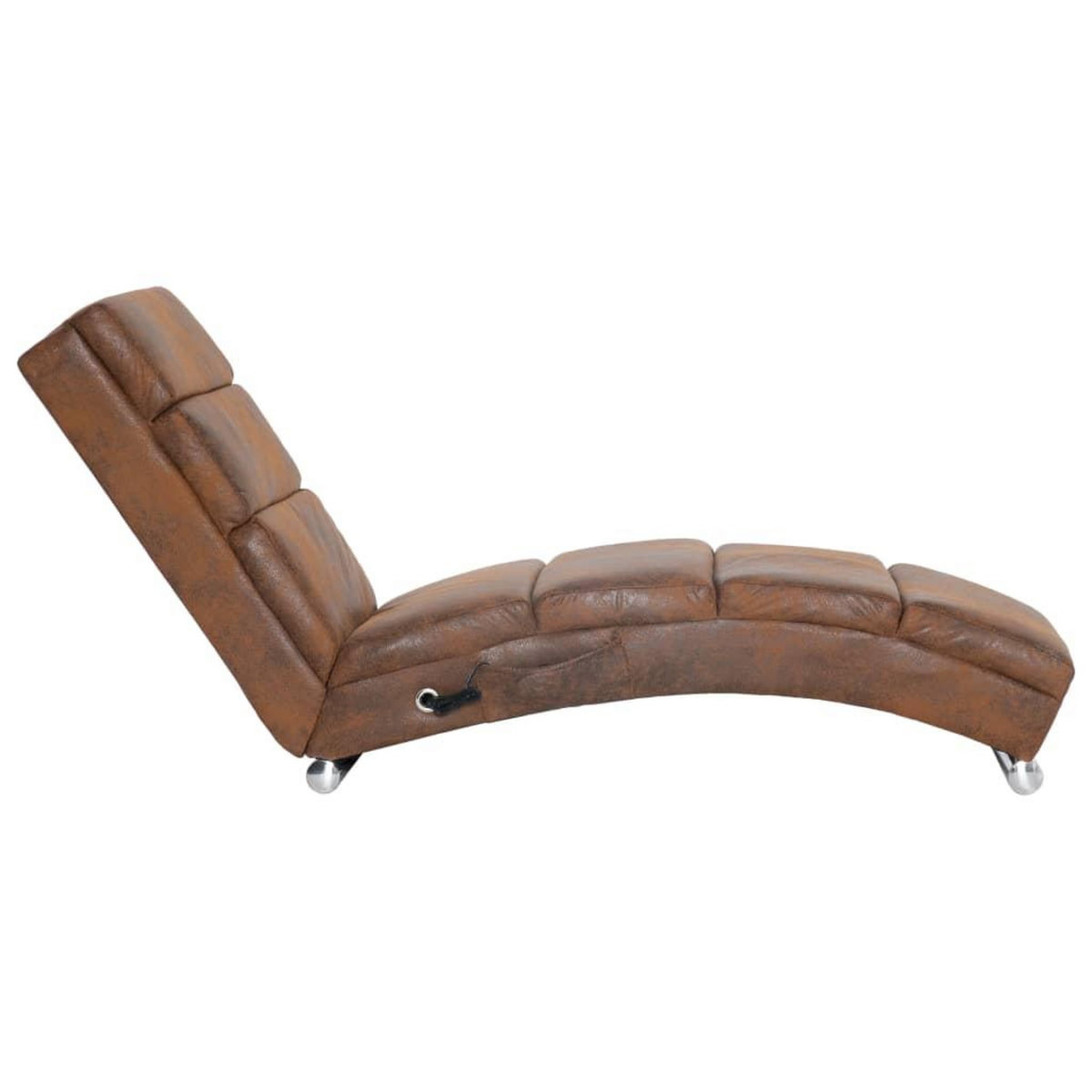VIDAXL Chaise longue de massage Marron Similicuir daim