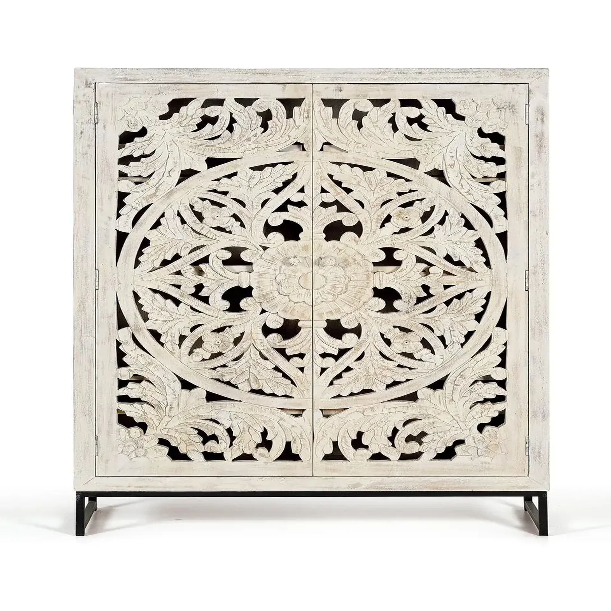 GINER Y COLOMER SL Vaisselier en bois de manguier 110 cm style ethnique boho sculpté