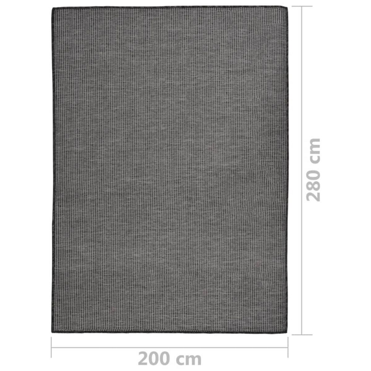VIDAXL Tapis a tissage plat d'exterieur 200x280 cm Gris