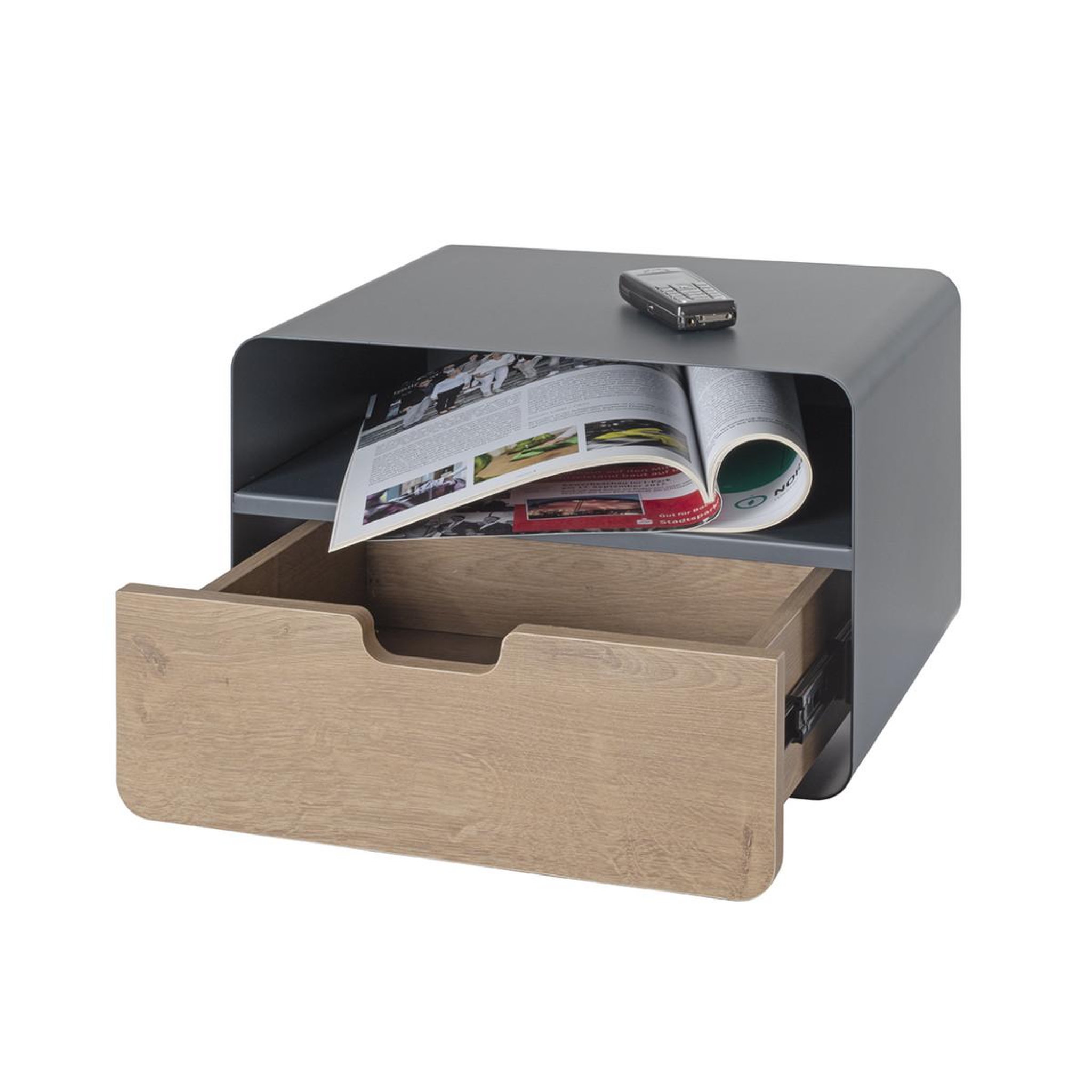 Voir la diapositive 6 : Paris Prix Étagère murale avec tiroir & niche  korfu  38cm anthracite