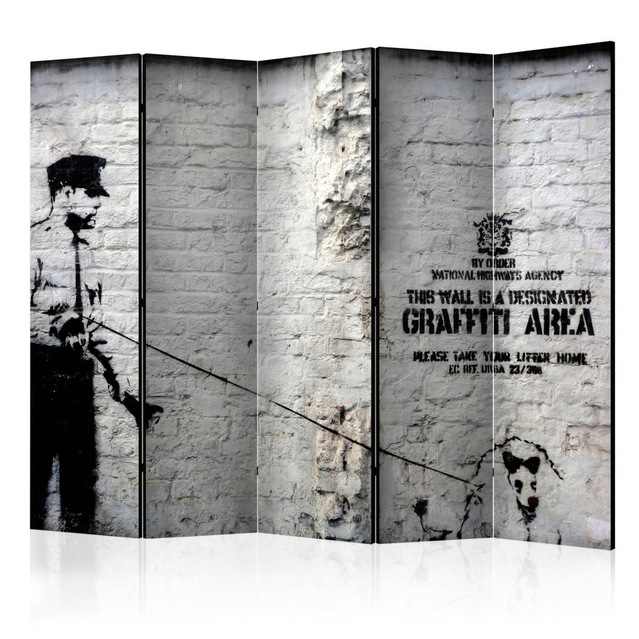 Paris Prix Paravent 5 volets  banksy - graffiti area  172x225cm