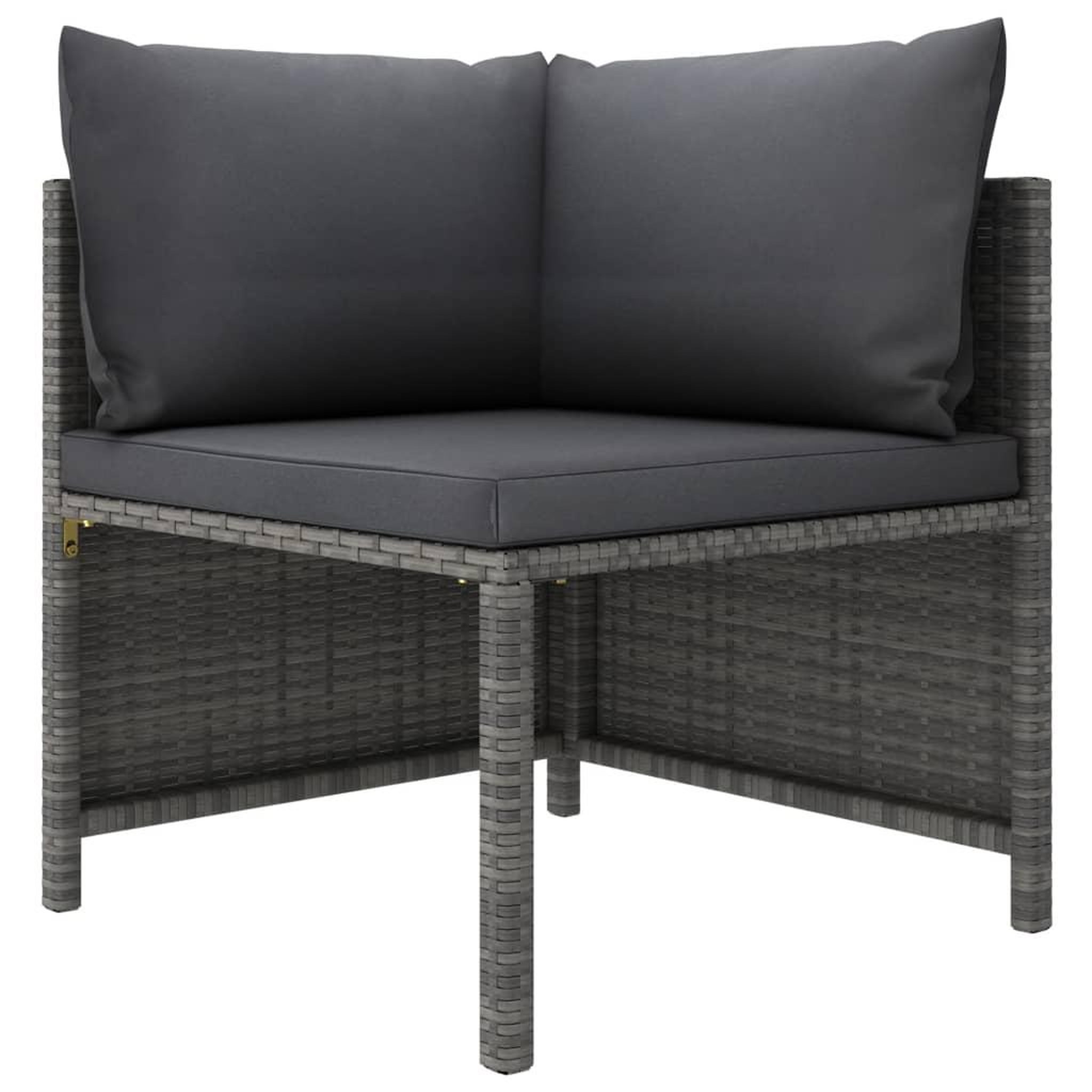 Voir la diapositive 3 : VIDAXL Salon de jardin 9 pcs avec coussins resine tressee gris