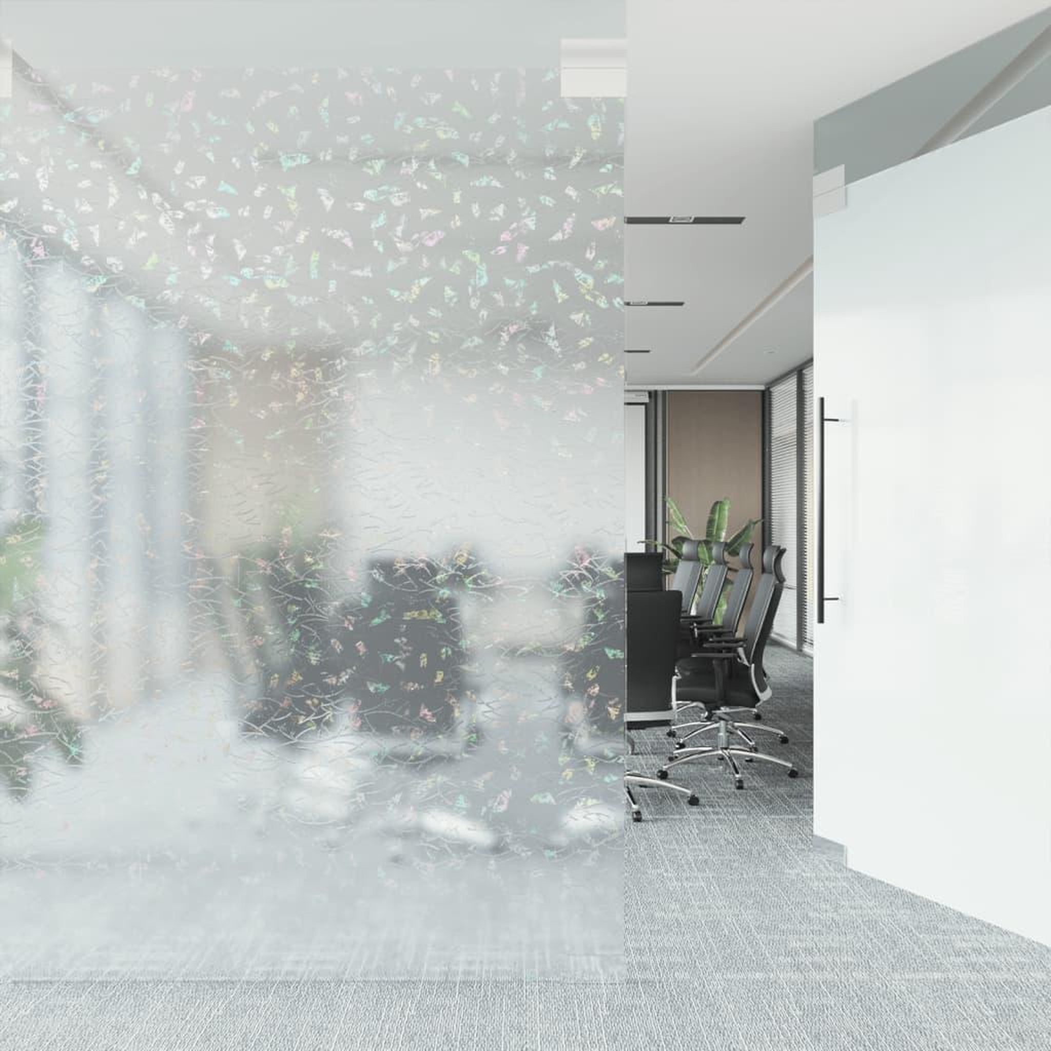 Voir la diapositive 3 : VIDAXL Film pour fenetre depoli motif arc-en-ciel 3D 90x2000 cm PVC