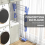 Voir la diapositive 6 : HOMCOM Séchoir à linge étendoir pliable ailes latérales 3 niveaux acier inox PP