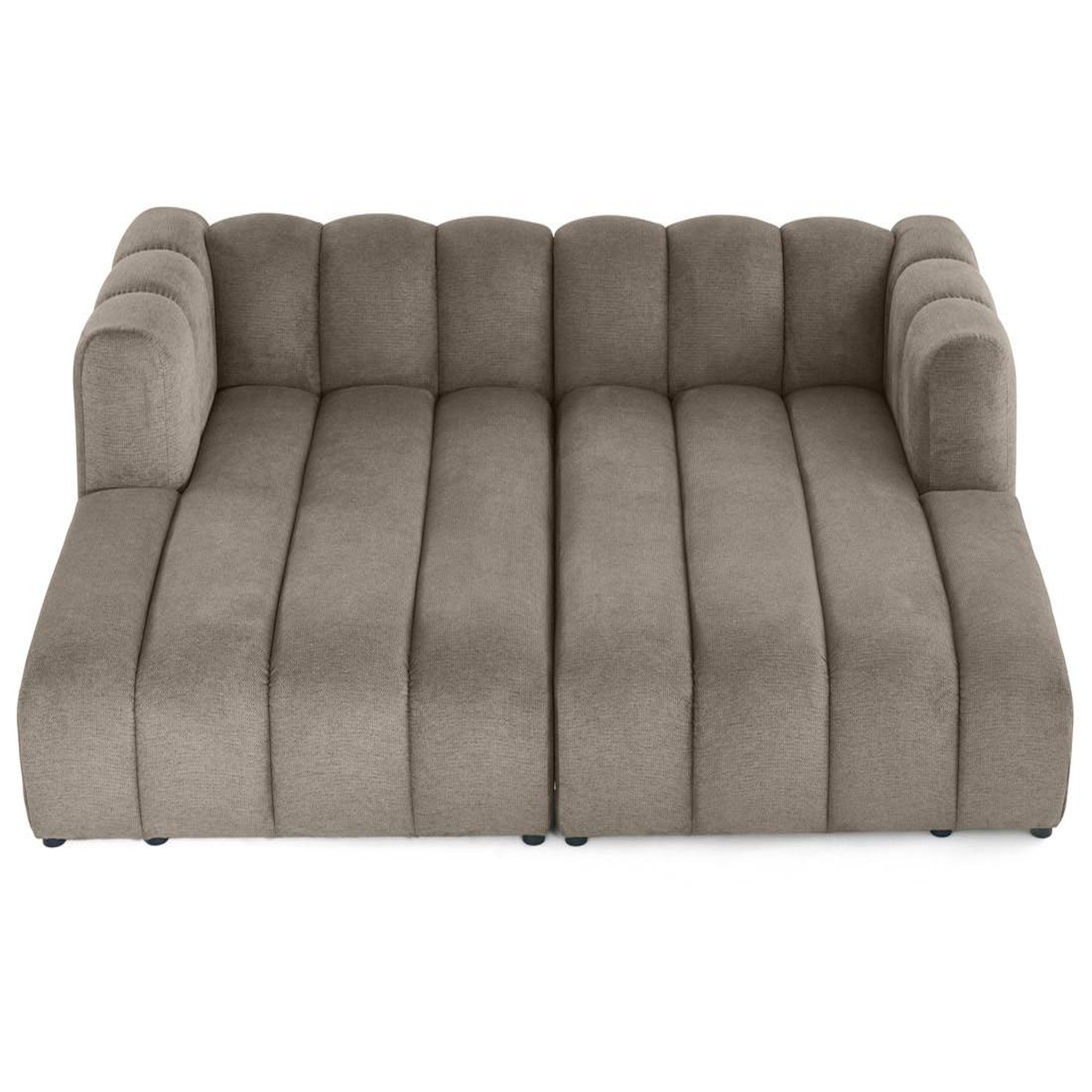 Voir la diapositive 4 : LISA DESIGN Debbie - canapé modulable droit 3 places avec double méridienne - assise profonde - en tissu texturé