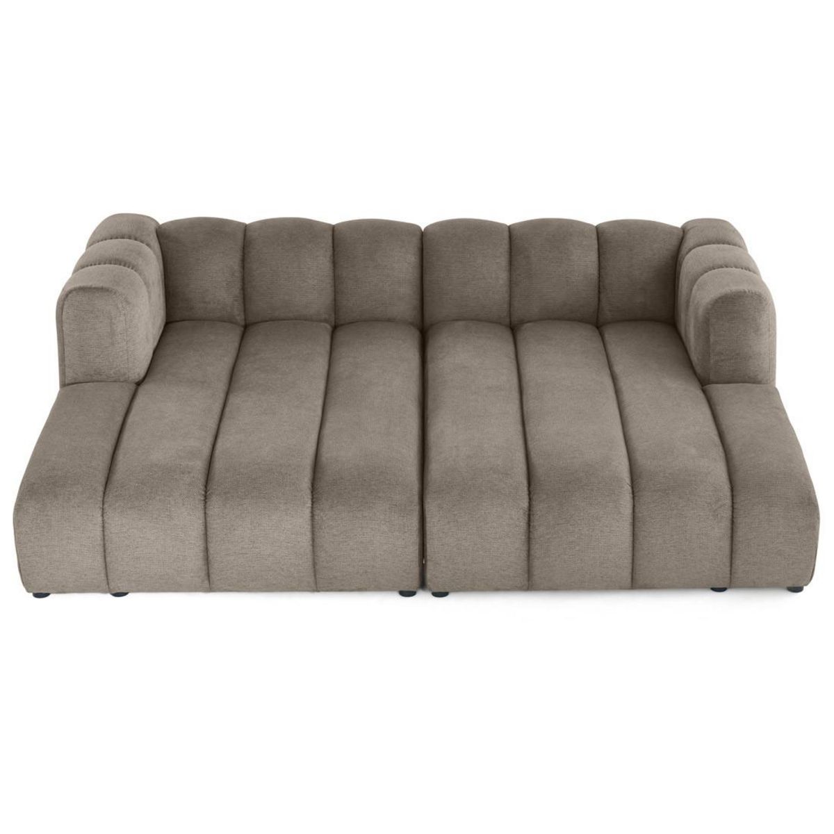 LISA DESIGN Debbie - canapé modulable droit 3 places avec double méridienne - assise profonde - en tissu texturé