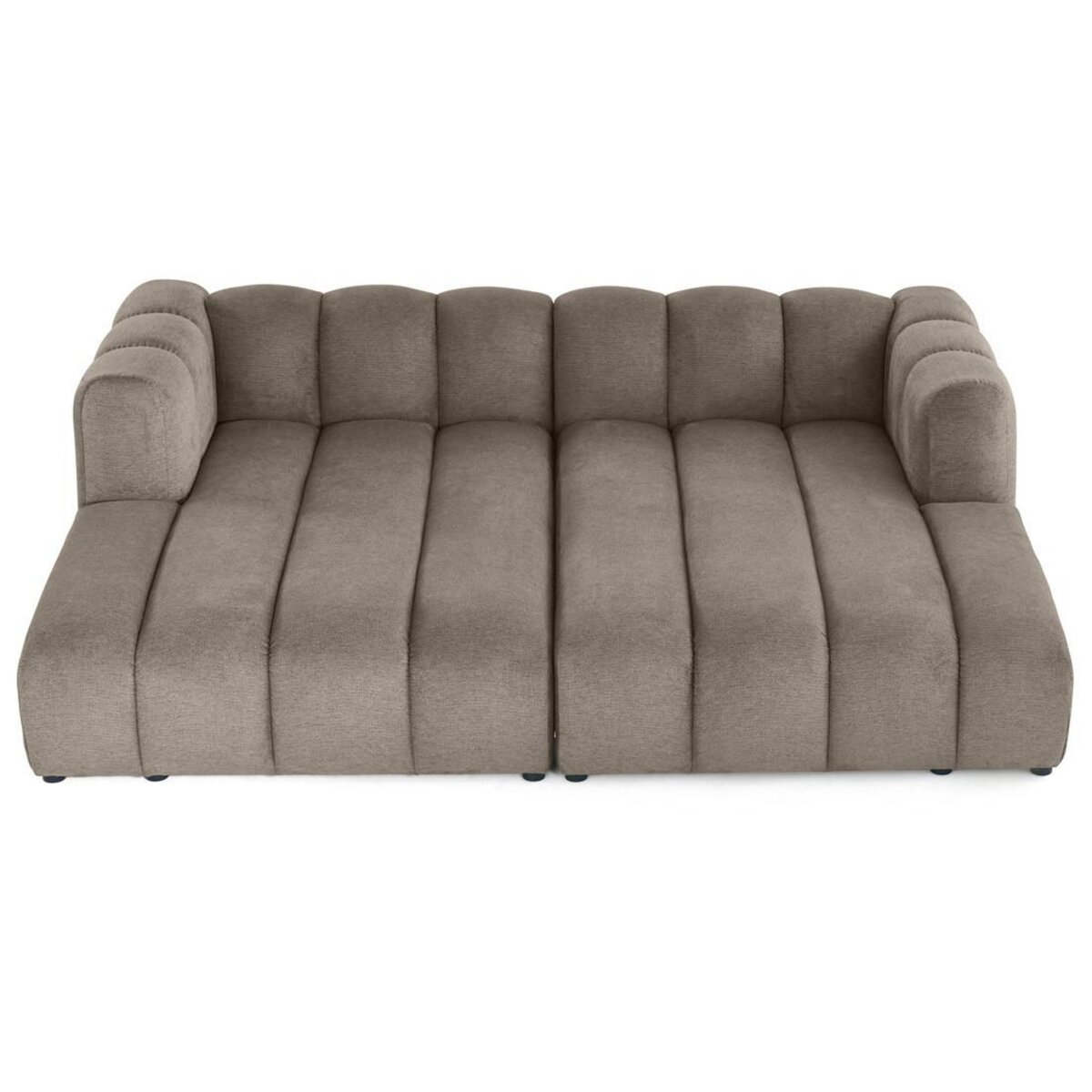 LISA DESIGN Debbie - canapé modulable droit 3 places avec double méridienne - assise profonde - en tissu texturé