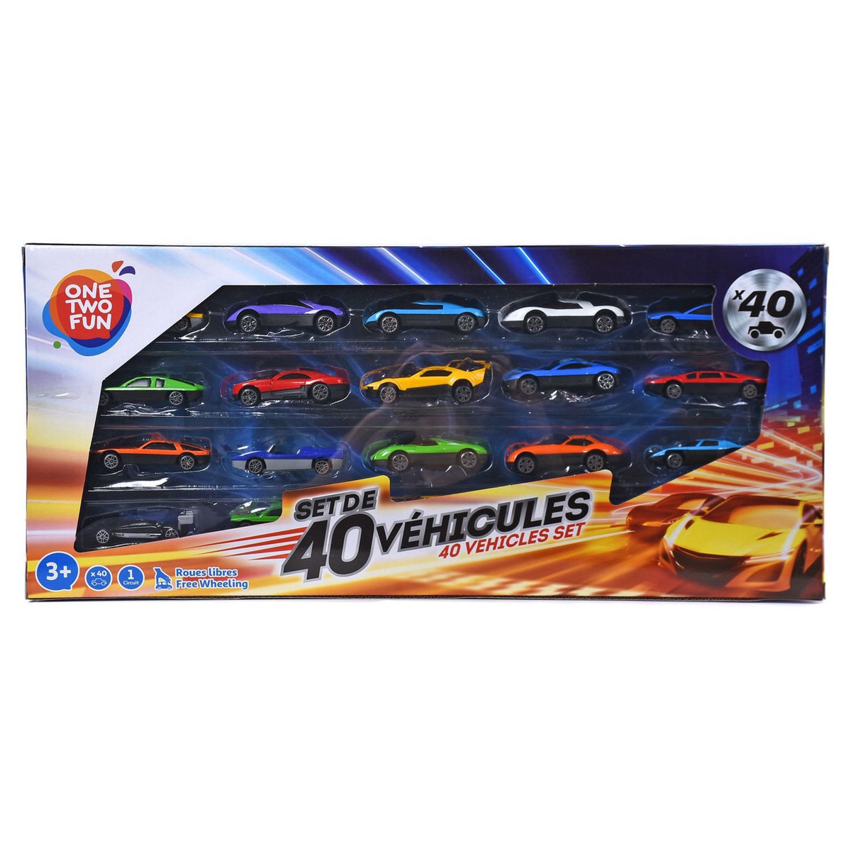 One Two Fun Coffret 40 voitures en métal