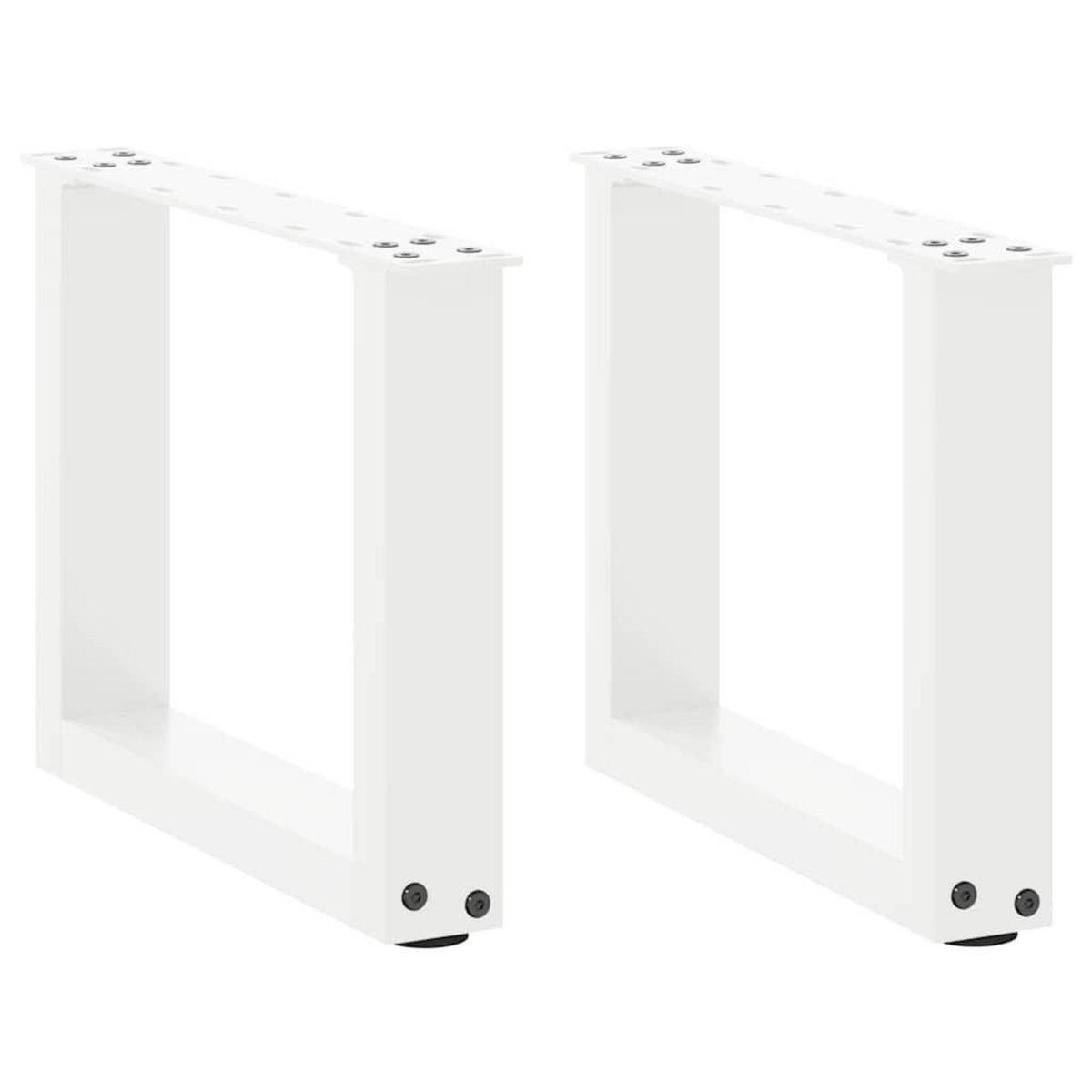 VIDAXL Pieds de table basse forme de U 2 pcs blanc 40x(30-31) cm acier