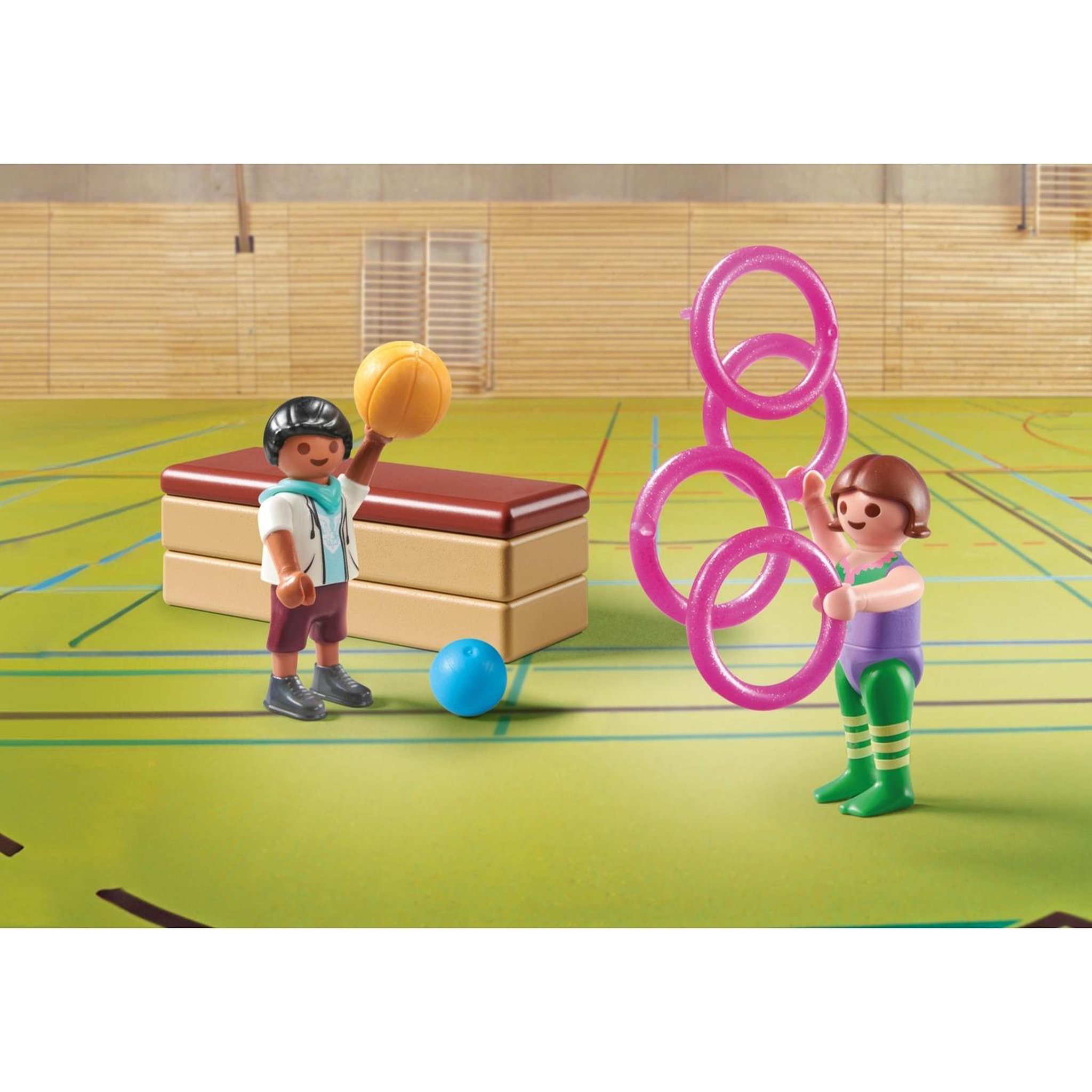 Voir la diapositive 2 : PLAYMOBIL Duo d'enfants avec matériel de gymnastique